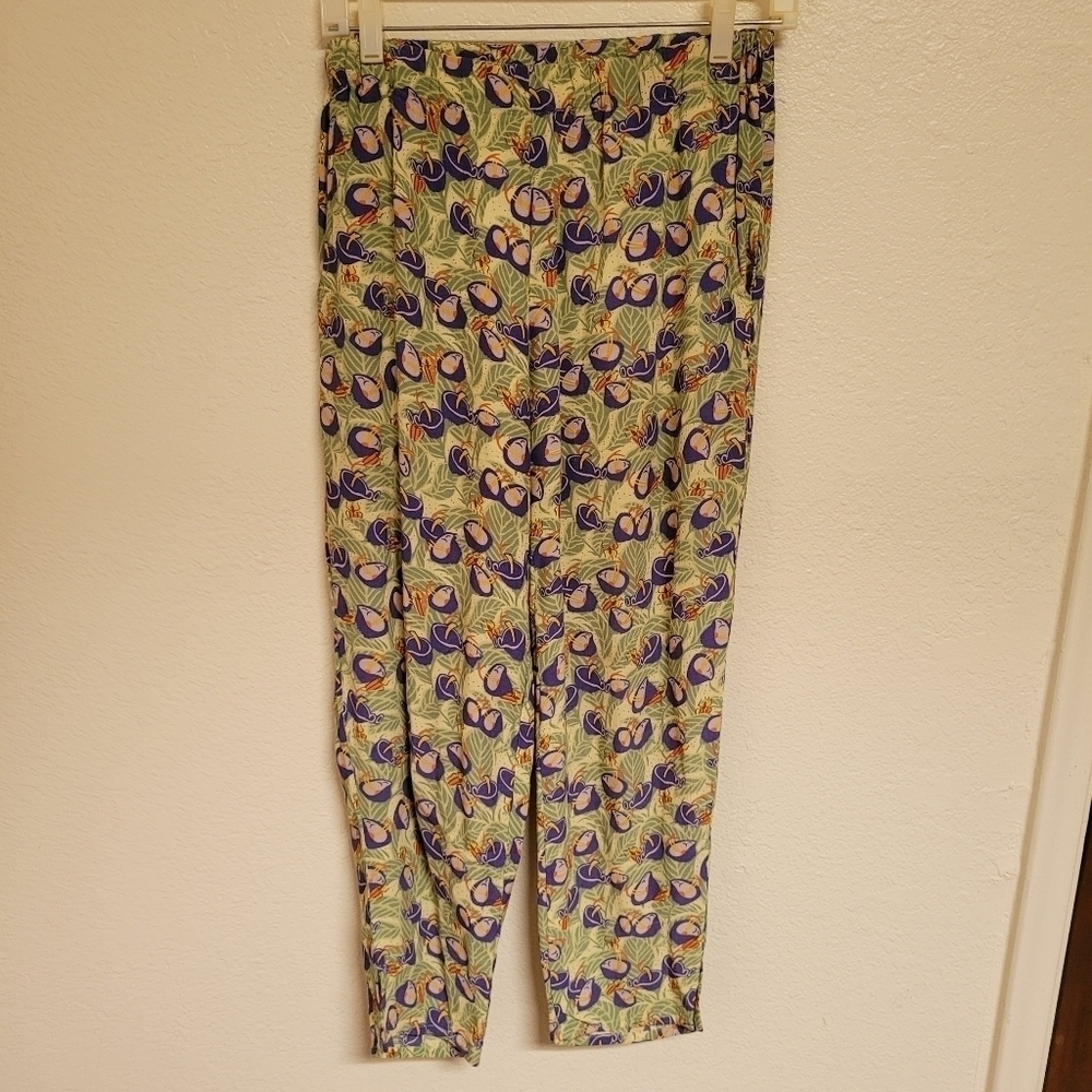Flax Green and Purple Floral Pants